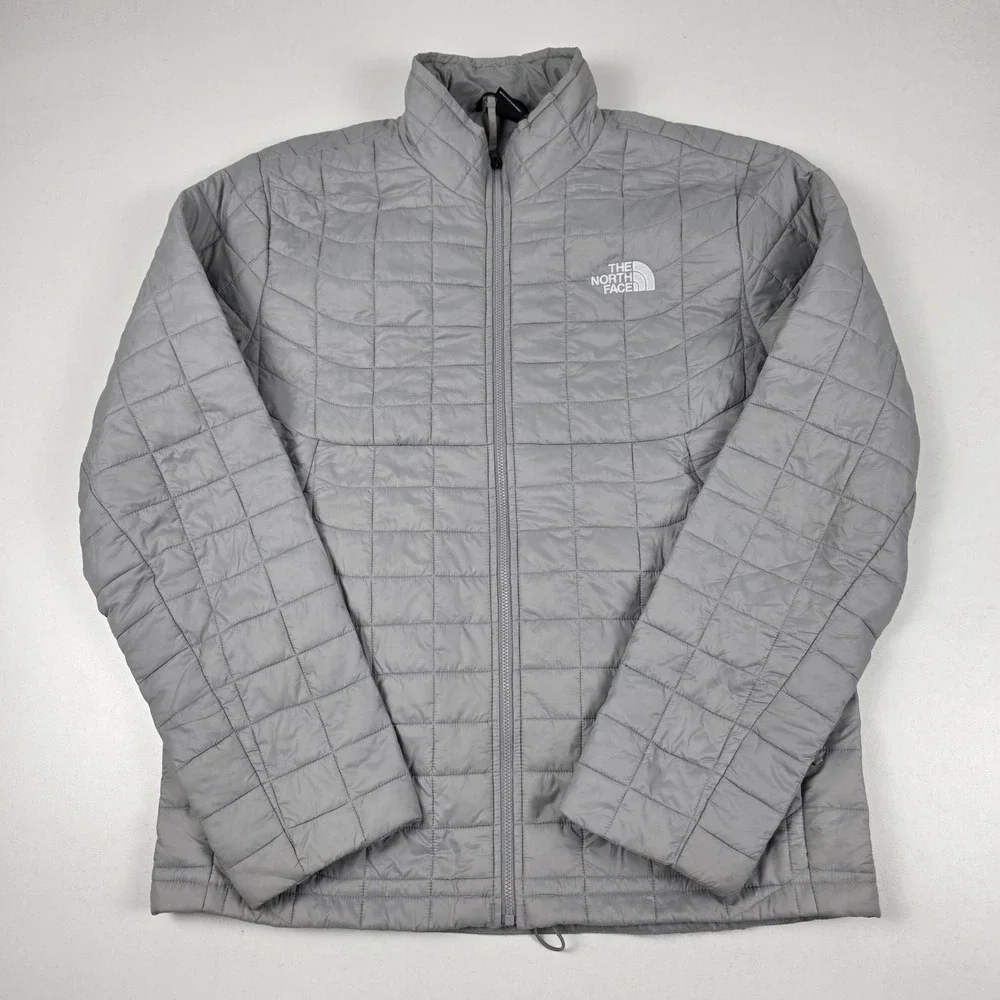 The North Face ThermoBall Eco Jacket Mens Medium Gray Full Zip Insulated Puffer